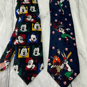 Pair of Vintage Ties 90's Mickey and Looney Tunes Ties